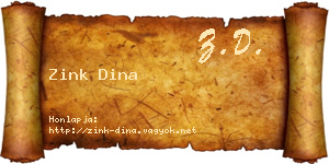 Zink Dina névjegykártya